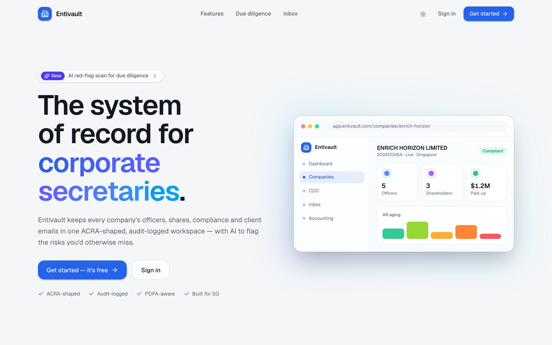 Entivault — product screenshot
